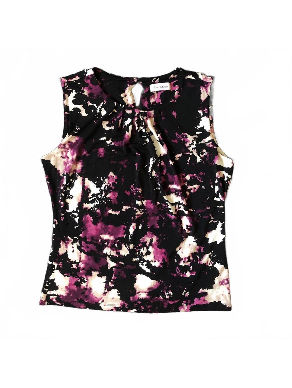 Calvin Klein Sleeveless Abstract Print Top